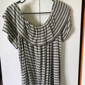 Striped off the shoulder top!
